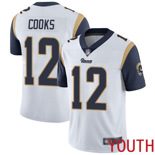 Los Angeles Rams Limited White Youth Brandin Cooks Road Jersey NFL Football #12 Vapor Untouchable->youth nfl jersey->Youth Jersey